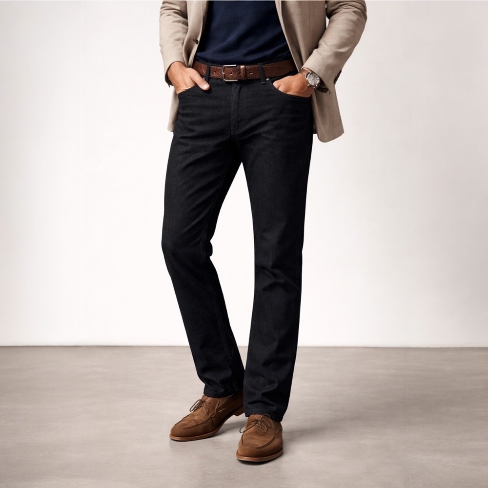 HILTL Seth‎ Raw Black Denim Jeans Men’s 46x36 European Luxury BU1